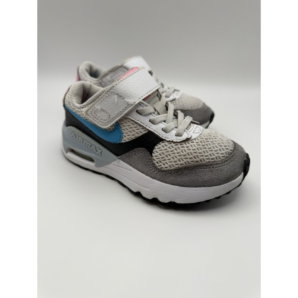Nike Air Max Excee Toddler Size 11C White Gray Pink Blue Hook Loop Sneakers